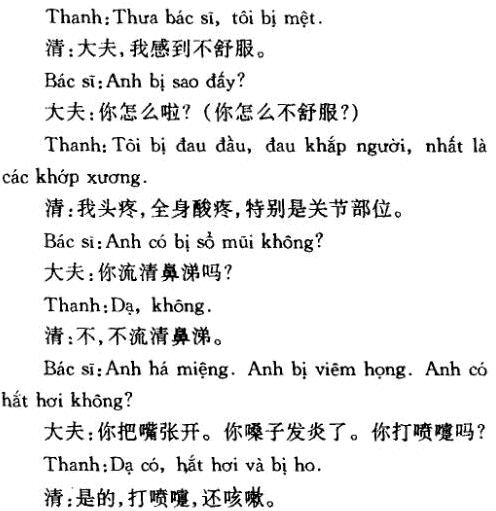 越南语看病对话