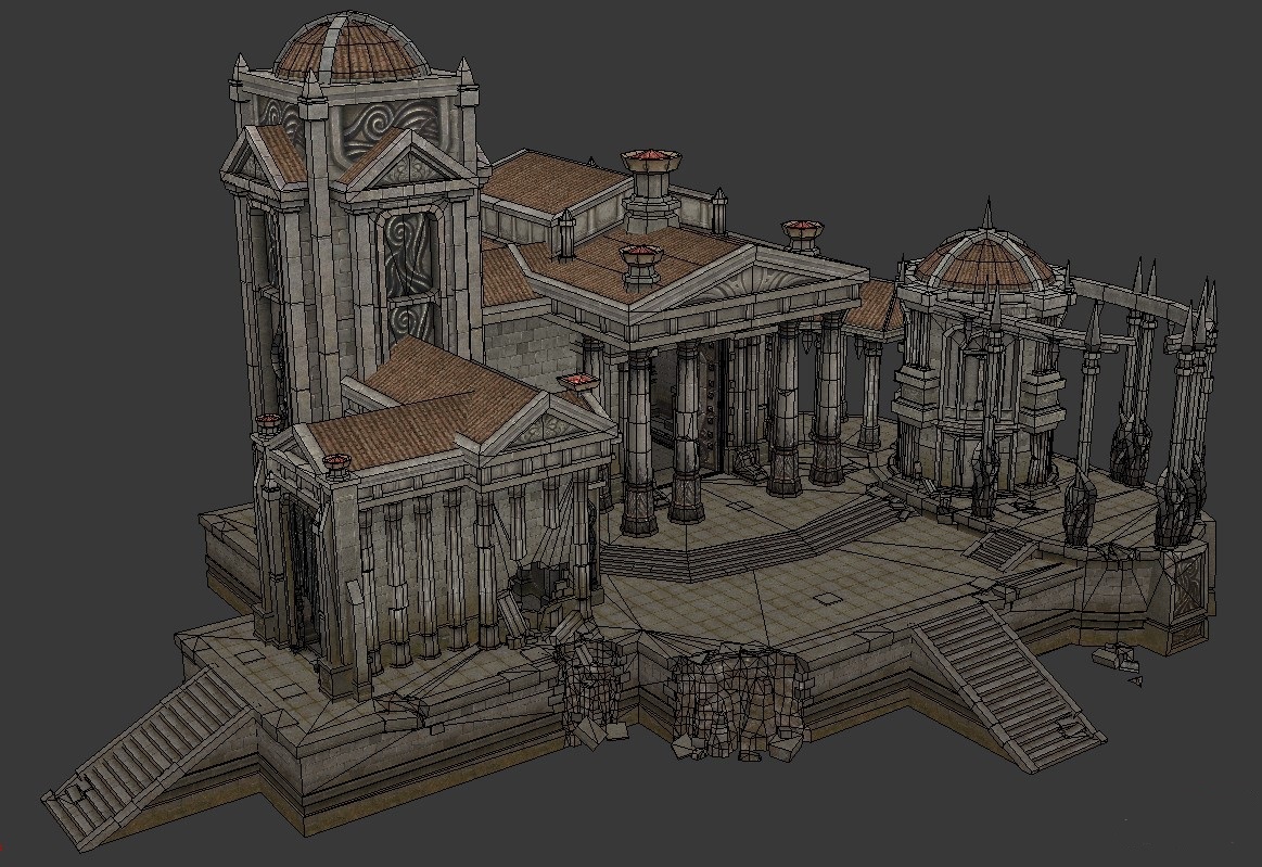 制作游戏里有代表性建筑场景模型