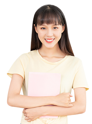 拿著書本的女生